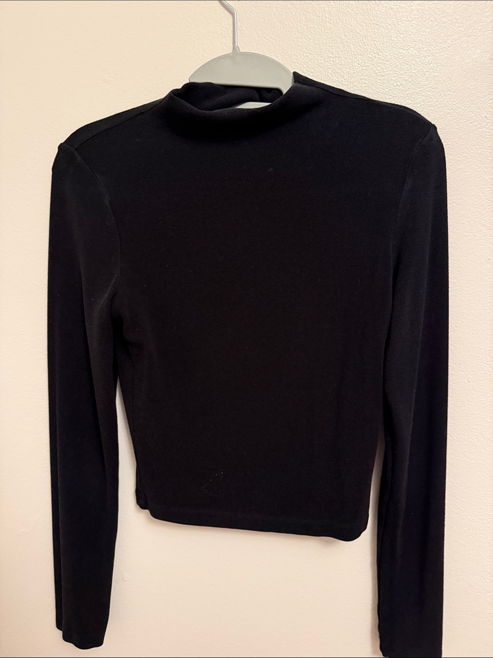 Black Long Sleeve Mock Neck Top Like New